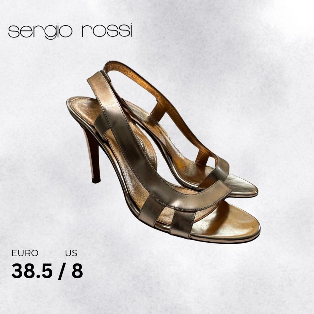 Sergio Rossi Rose Gold Slingback Stiletto Size 8
